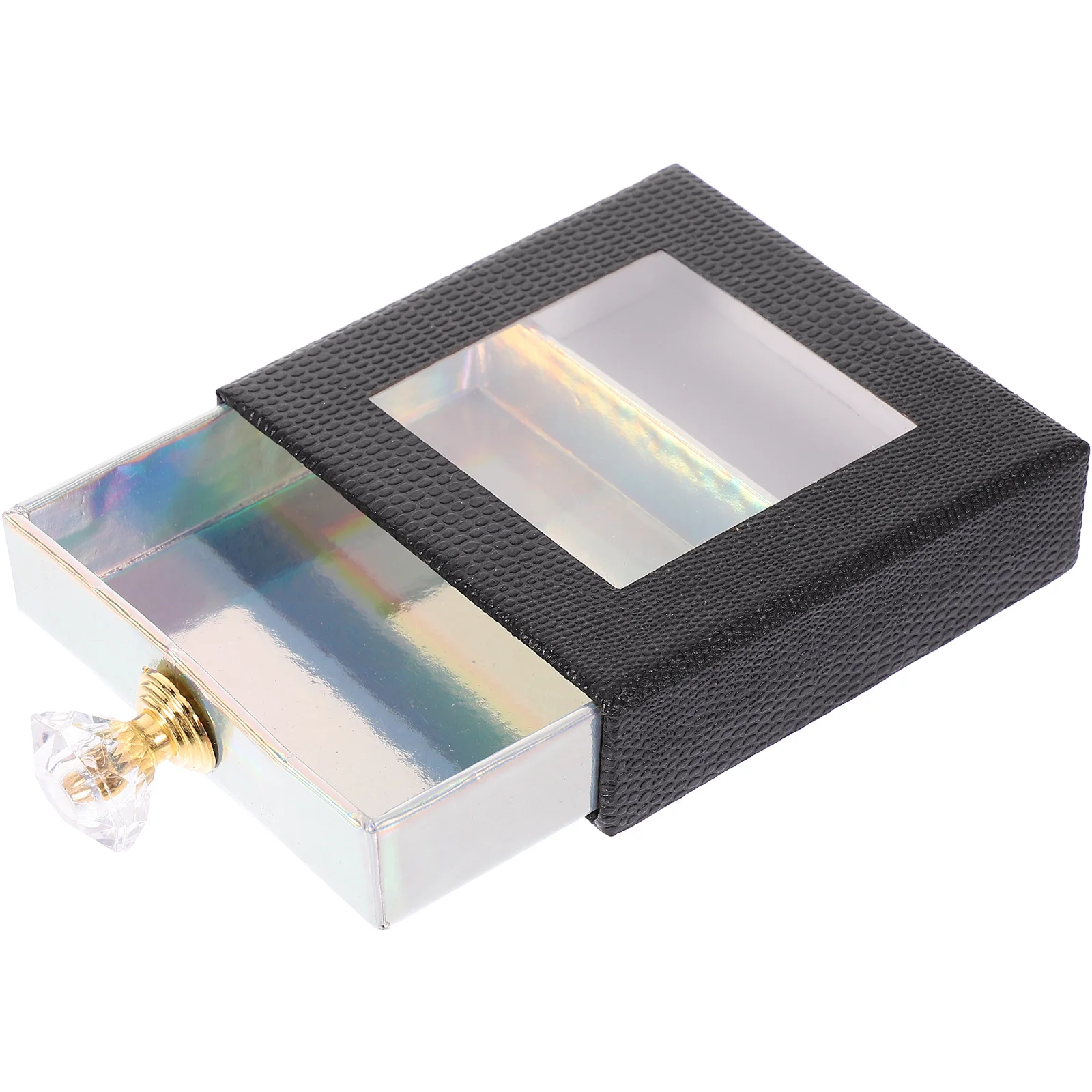 Boîte de rangement de cils, 1 pièce, organisateur vide carré avec tiroir de fenêtre pour la Protection des faux cils, étui d'emballage de cils à la mode