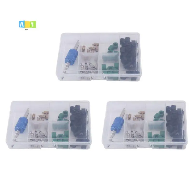 

A04E-213Pcs A/C Air Conditioning Valve Core R12 R134A Refrigeration Valve Core R12 / R134A AC Master Valve Core Repair Kit