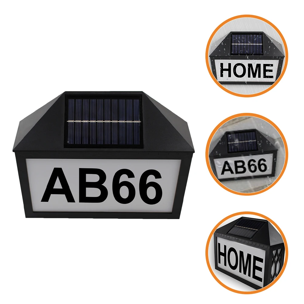 

Number Solar Lamp Large Bright LED Light Outdoor Doorplate Address Sign Waterproof ABS PC Material Houses Numbers Lighting