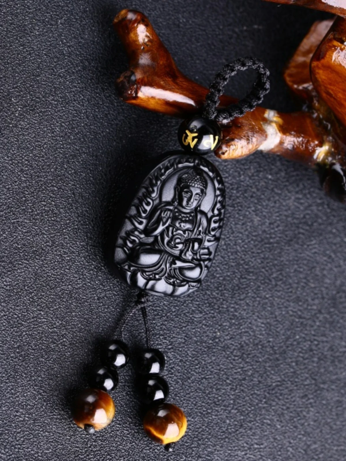 high-end-natural-obsidian-car-pendant-keychain-zodiac-animal-sign-lucky-buddha-bag-charm-cute-hanging-decoration-unisex
