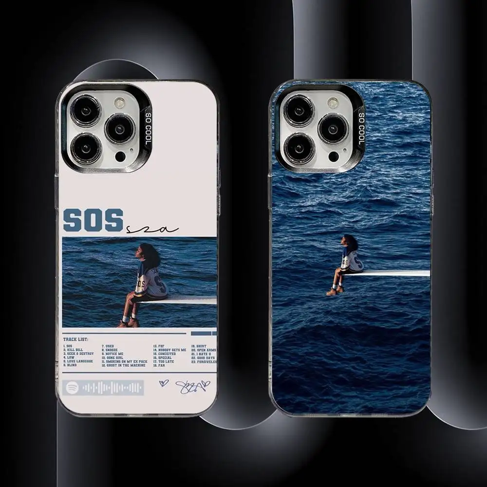

SZA SOS Singer Phone Case For iPhone 16,15,14,13,12,11,8,7,Pro,Max,Plus,Mini,XS,SE Anti Fall Black Matte Hard