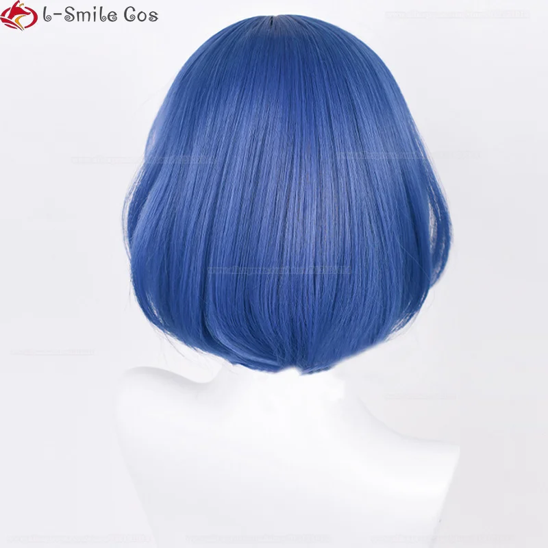 High Quality Yamada Ryo Cosplay Wig Anime 32cm Short Blue Wigs Heat Resistant Synthetic Hair Women Party Wigs + Wig Cap