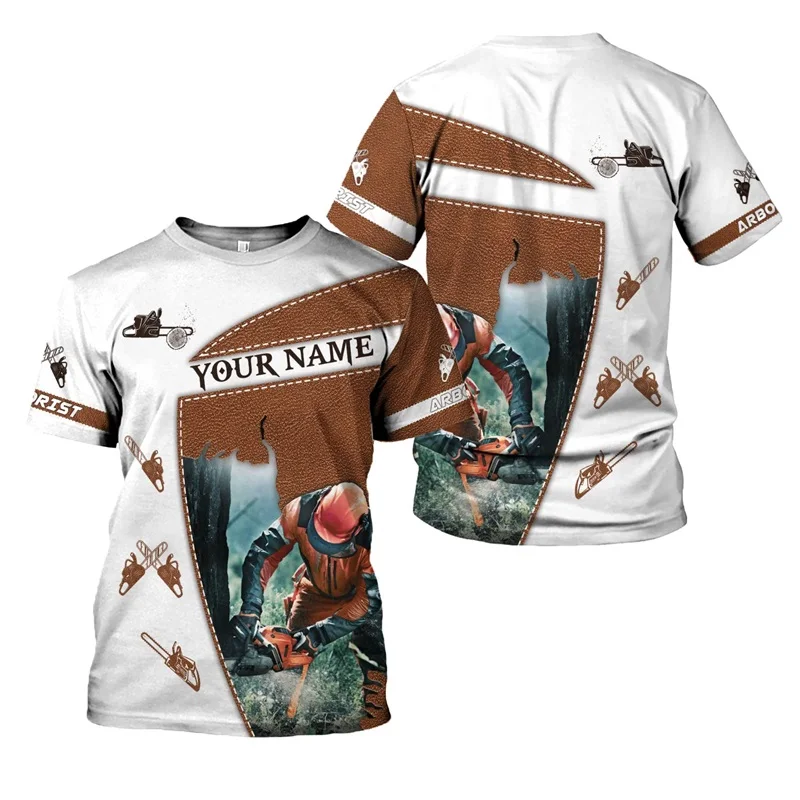 Personalized Name Arborist Shirts For Men 3D Print Short Sleeve Plus Size Arborist Work T Shirt New In Kids Tee Shirts Tops