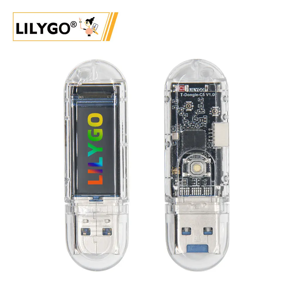 LILYGO® T-Dongle-S3 Development Board, 0.96 Inch LCD Display, WiFi Bluetooth TF Card Module, Portable IoT Board