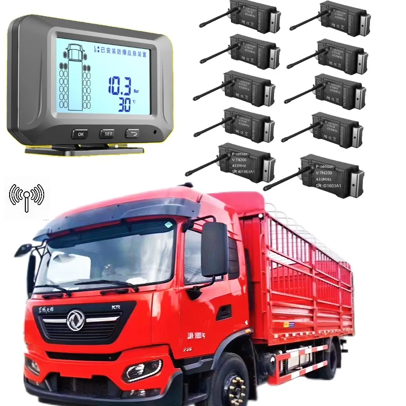 Universal Tpms Truck High Accuracy Wireless Quick Match No Programming Vehicle Grade Chip Sensor for Car with 10 Wheels