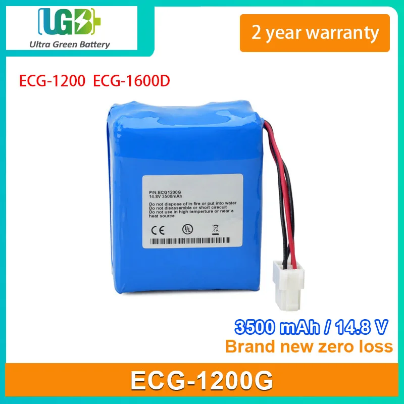 

UGB New battery For CONTEC ECG-1200 ECG-1200G ECG-1600D MEDITECH EKG-1212T medical Battery 14.8V 3500mAh