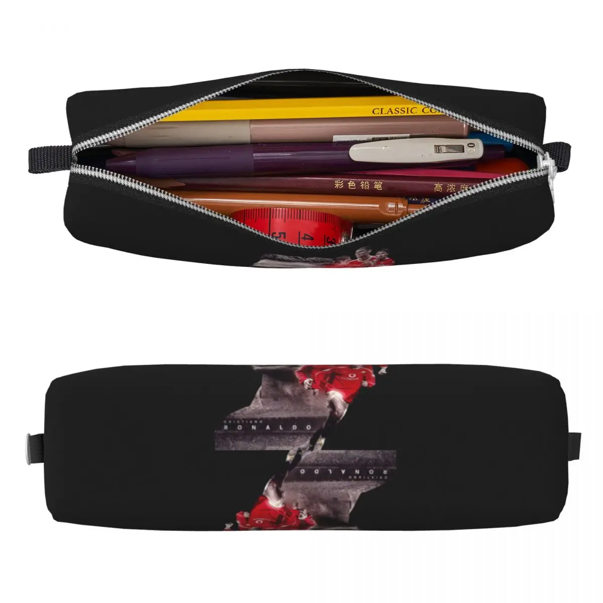 Fashion Football Pencil Case R-Ronaldos Signature Classic Cool Back To School Pencil Cases Square Boy Girl Kawaii Big Pencil Bag