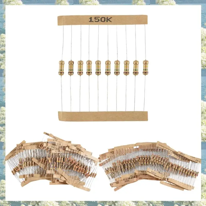 جديد-500 قطعة 50 قيم 1/2 واط 0.5 واط 5% مقاومات فيلم الكربون مجموعة متنوعة #2