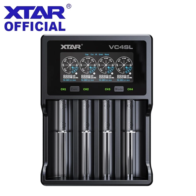 

XTAR VC4SL 18650 Зарядное устройство USB C QC3.0 Быстрая зарядка 1,2 В Ni-MH AAA AA Аккумуляторы Литий-ионное зарядное устройство 21700