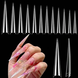 504pcs Extra Long Stiletto Nail Tips for Acrylic Nails Professional, 4XL Half Cover Stiletto Nail Tips