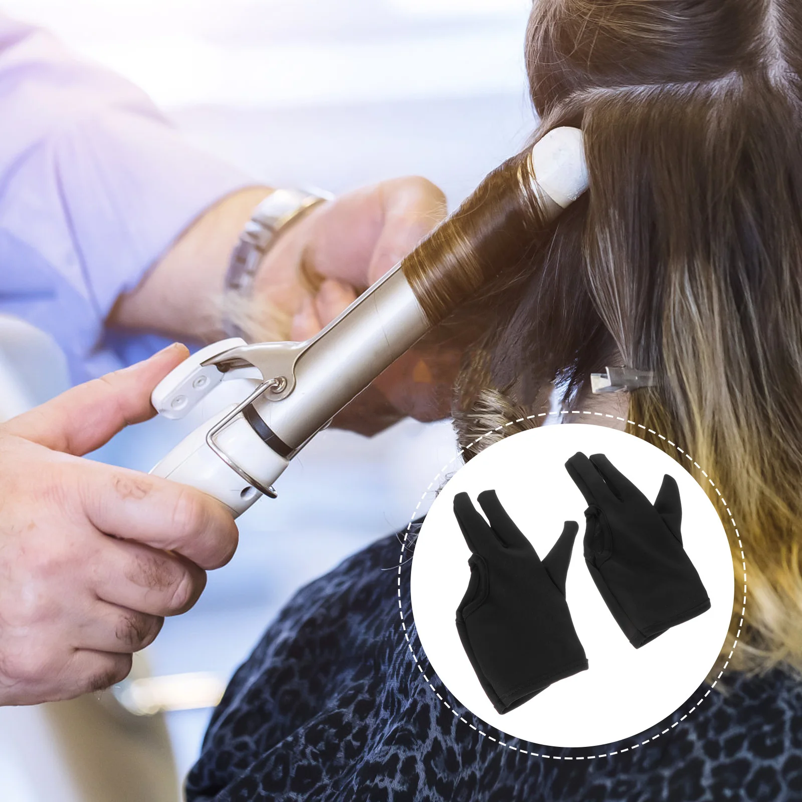 Gants thermiques pour coiffure, 2 pièces, pour permanente, friser les doigts, mitaines pour salon de coiffure, gants de protection pour les mains