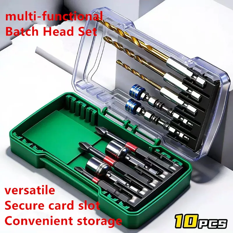 Conjunto de 10 peças de brocas hexagonais de aço S2, resistentes a impactos, para uso em parafusadeiras de impacto, com 
