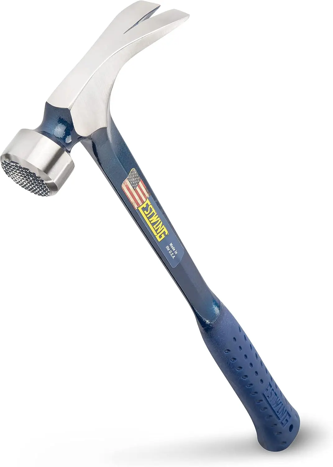 25 oz Framing Hammer, USA Made Straight Rip Claw, Forged Steel, Shock Reduction Grip, Milled Face, Long Handle
