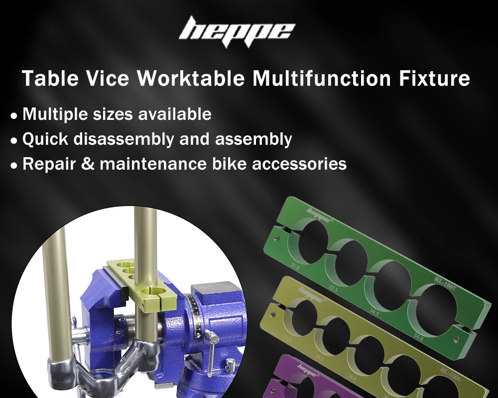 HEPPE Tischschraubstock Einsatz Klemme Schraubstock Arbeitstisch Multifunktions-Schnellbefestigungen für 5-34,9 mm Fahrradteile Gabelnabenpedal Reparatur – Detail 7