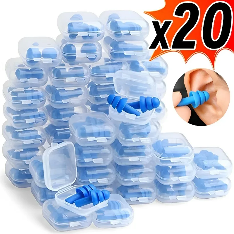 Soft Silicone Earplugs Waterproof Swimming Ear Plug Reusable Noise Reduction Sleeping Ear Plugs Hearing Protective with Box