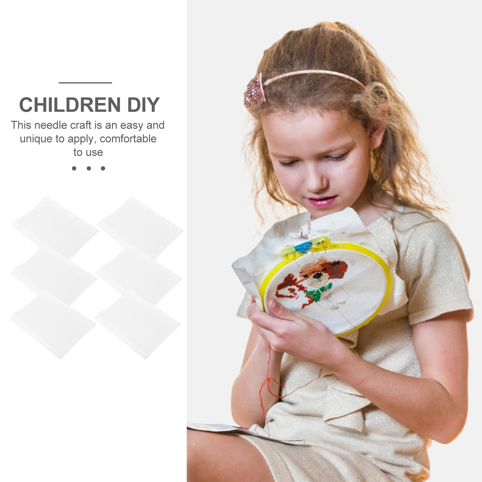 

6Pcs Cotton Cross Stitch Fabric Durable Lightweight Embroidery Cloth DIY Needlework Sewing Material Handmade Craft