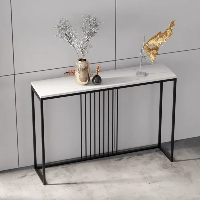 Mesa Consola de Diseño Nórdico Italiano, Mesa de Entrada Premium con Almacenamiento, Mesa de Recibidor, Muebles para Sala de Estar
