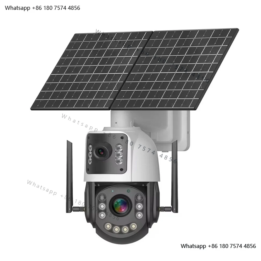 LS VISION 20W Outdoor Solar CCTV Camera With 4MP Dual Lens And 50X Zoom 24/7 Waterproof Battery PTZ Floodlight 4G AOV Camera