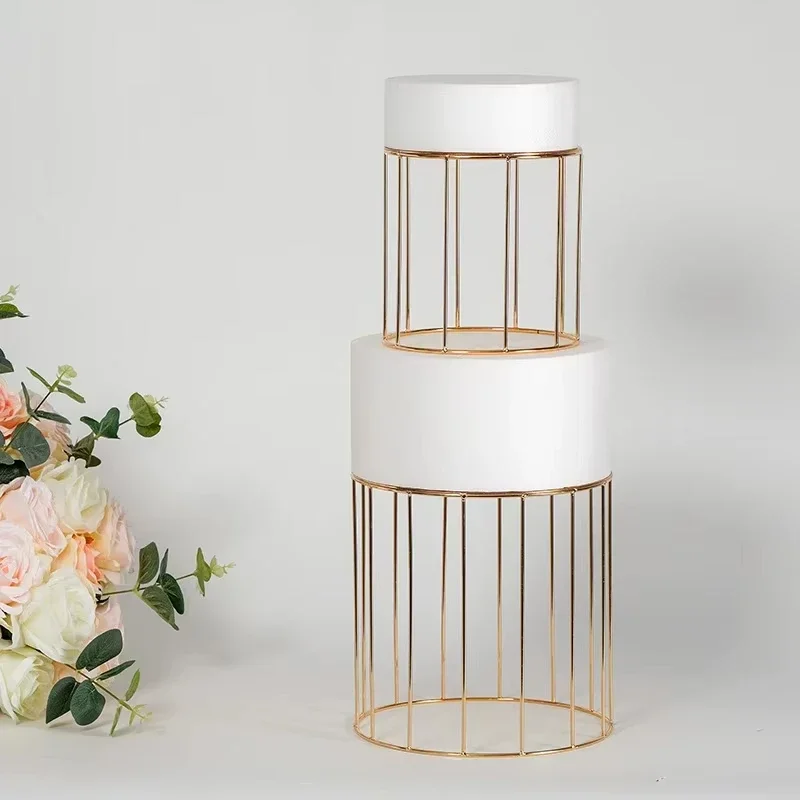 

Gold Wedding Cake Stand Metal Round Small Cake Separator for Birthday Party Decoration