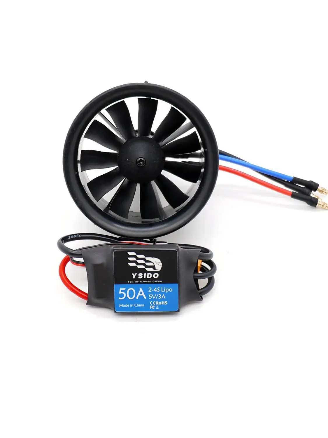 50/64/70mm RC EDF Motor Duct Fan 11-blads 3S-6S 40A 50A 80A ESC Borstelloze motor voor RC JET vliegtuigen EDF vliegtuig onderdelen - afbeelding 2
