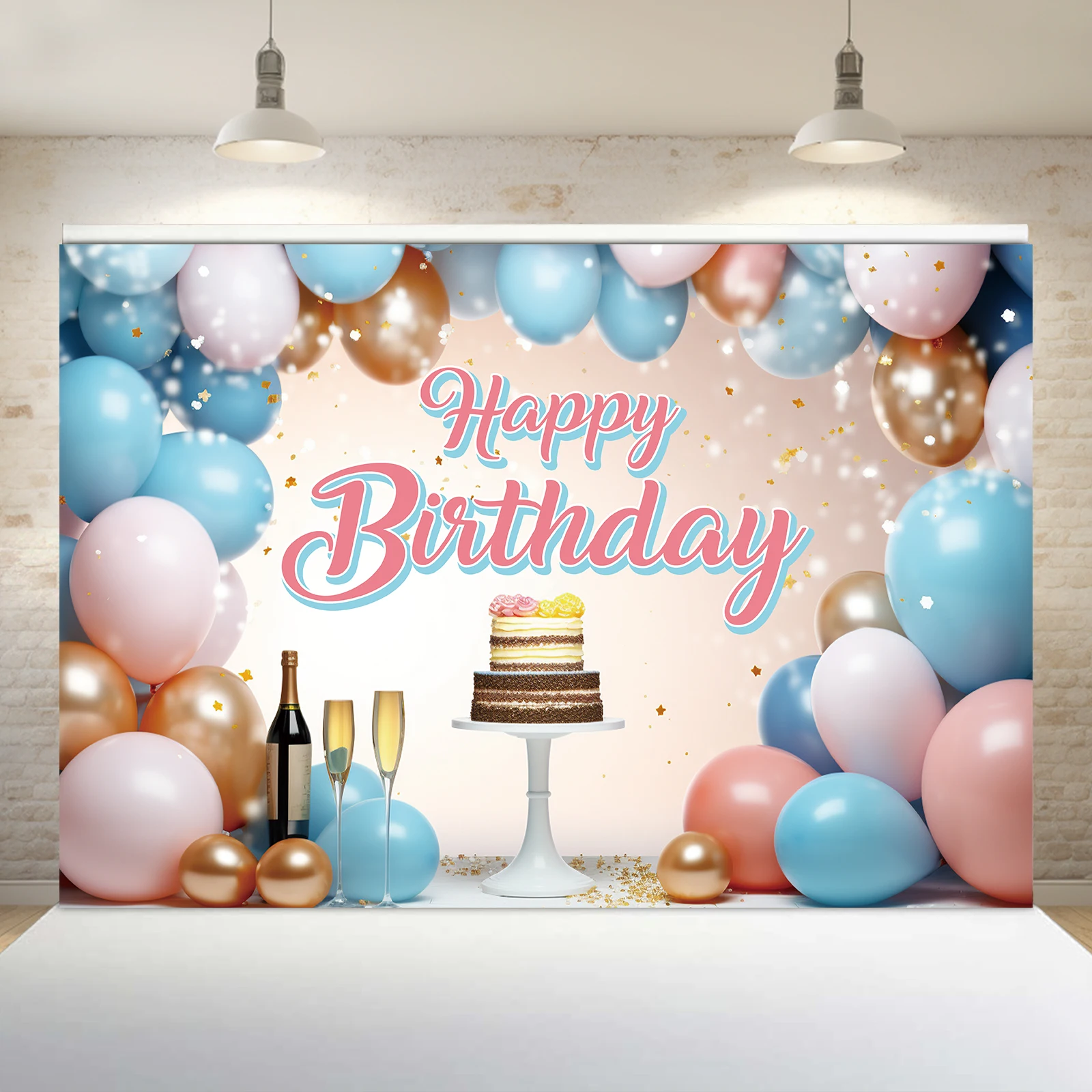 1PCS 100x150cm Happy Birthday(20) Theme Backdrop,Photography Background,Used To Gifts,Activities Or Other Party Decoration