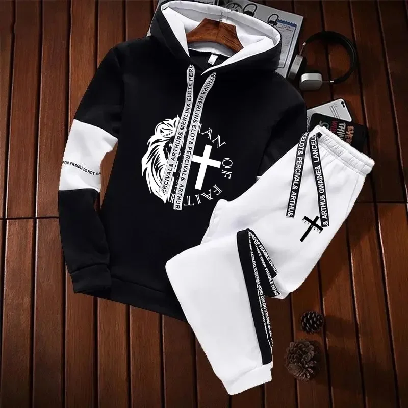 Casual Men's Hooded Tracksuit Outdoor Daily Sports 2026 Spring Hot Sales Comfortable Quality Single Sweatshirts And Sweatpants