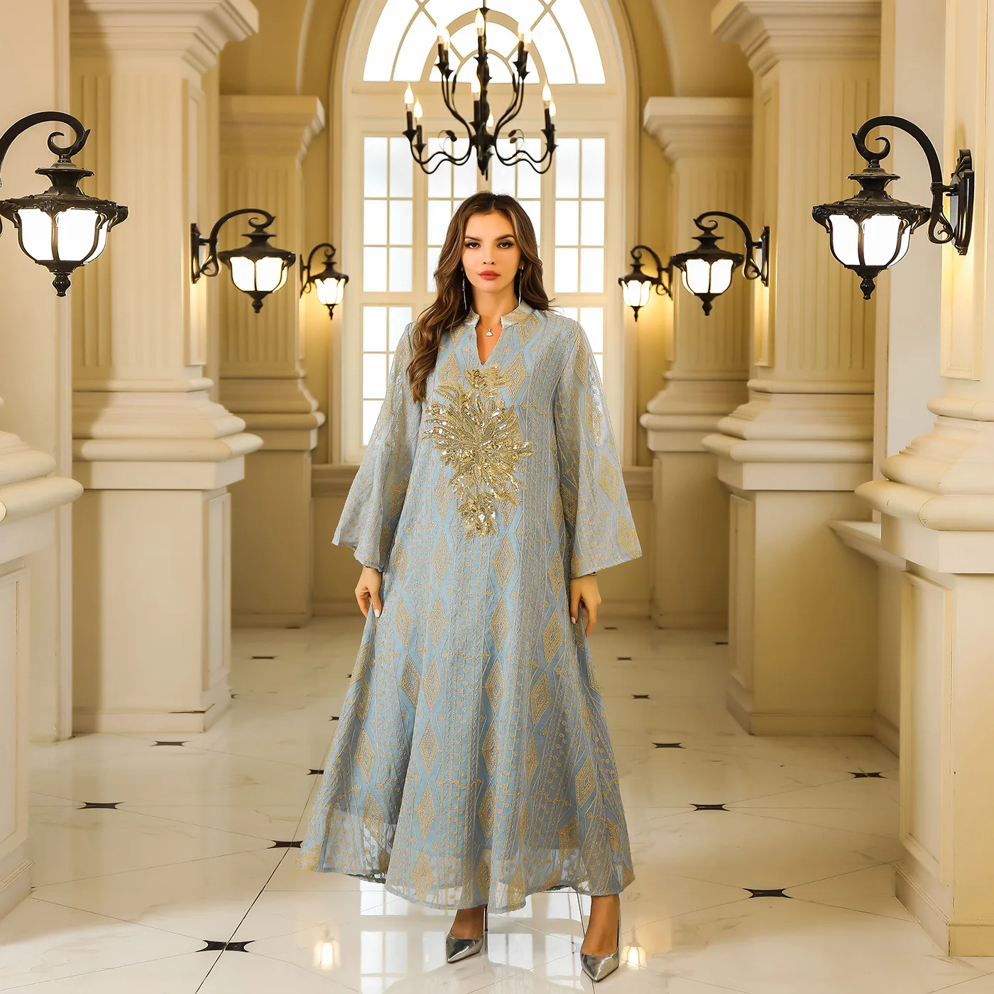 

Eid Morocco Muslim Party Dresses Dubai Women Abaya Ramadan Turkey Islamic Vestidos Elegant Kaftan Arab Evening Caftan Long Gown