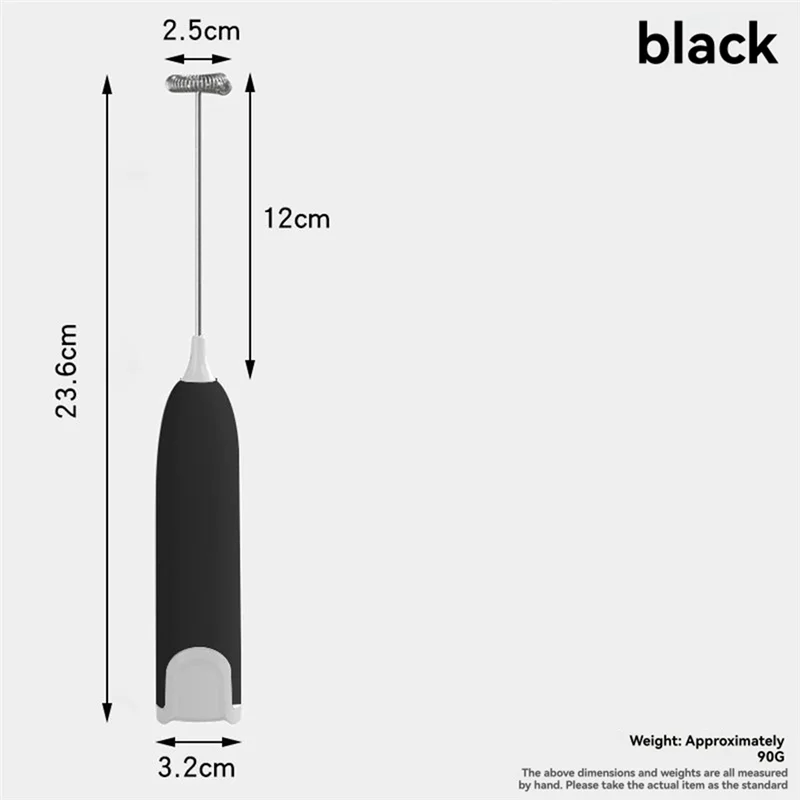 

A63M-Electric Handheld Stainless Steel Blender Milk Frother Egg Beater Dry Cell Coffee Stirring Stick