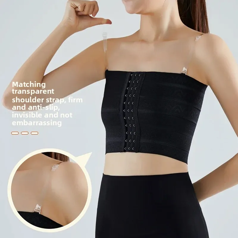 المرأة ملابس داخلية الصدرية الجبهة مشبك ضغط ضمادة ملابس داخلية للتنحيل الصدر ملزمة سترة الضغط التفاف تأثير الصدر الصغيرة