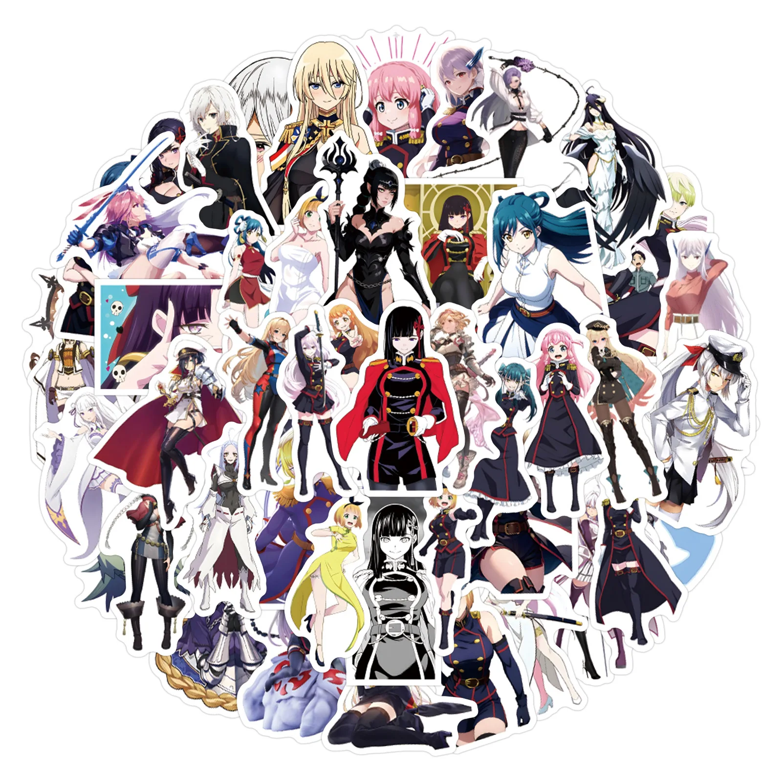 10/55PCS Chained Soldier Cartoon Stickers Cute Girl Sticker Waterproof Kids Toy Laptop Phone Guitar Cup Car Bike Anime Graffiti