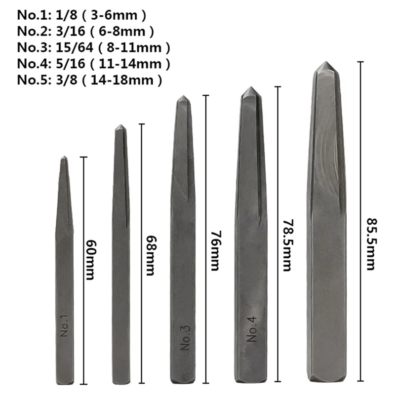 AT51-Easy-Out Screw Extractor 5 قطع قم بإزالة أو مشابك سريعة لمدة 3/16 بوصة إلى 5/8 بوصة