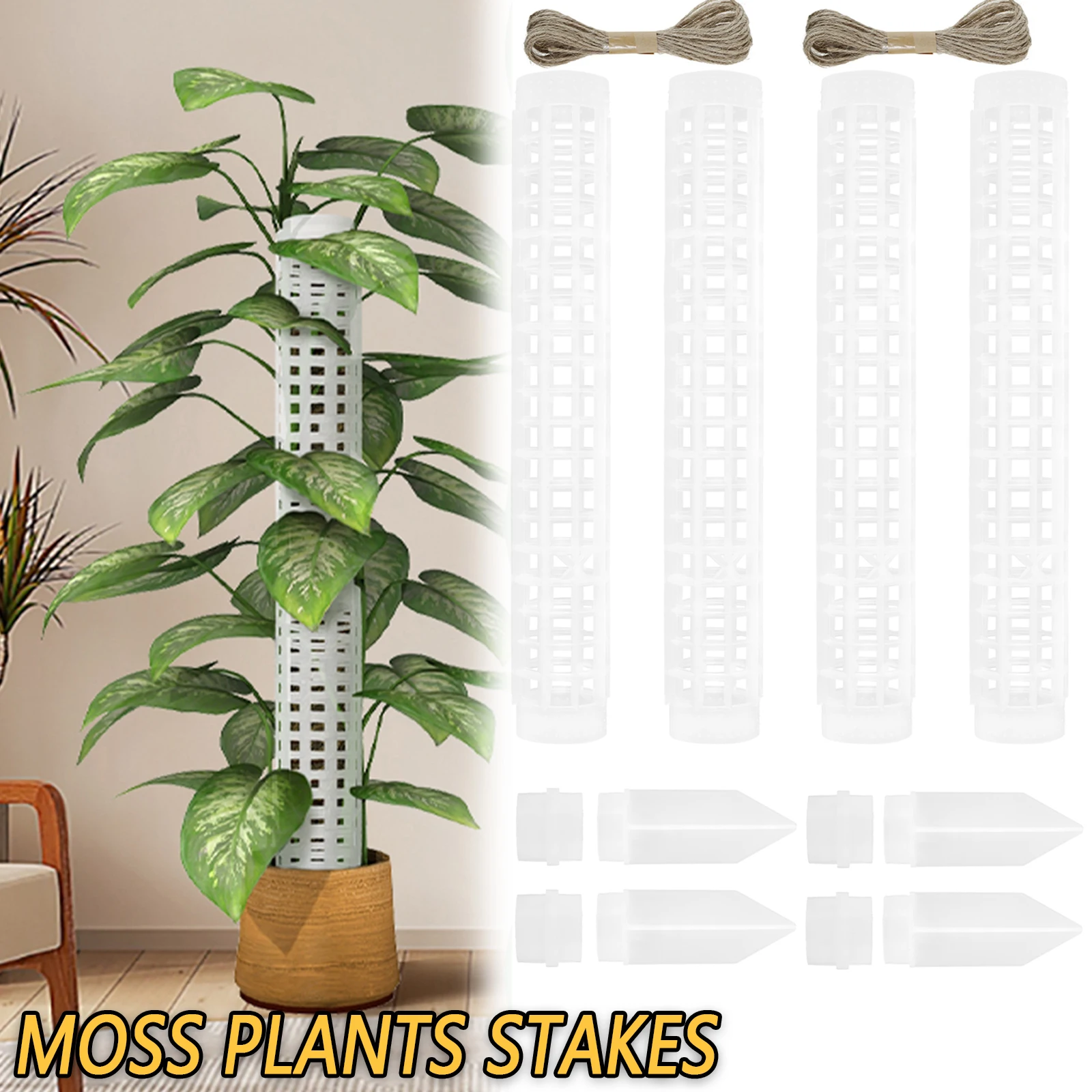 

2/4Pcs Plastic Moss Poles Stackable Monstera Moss Support Cylindrical Climbing Plants Pole Moss Plants Stakes Reusable