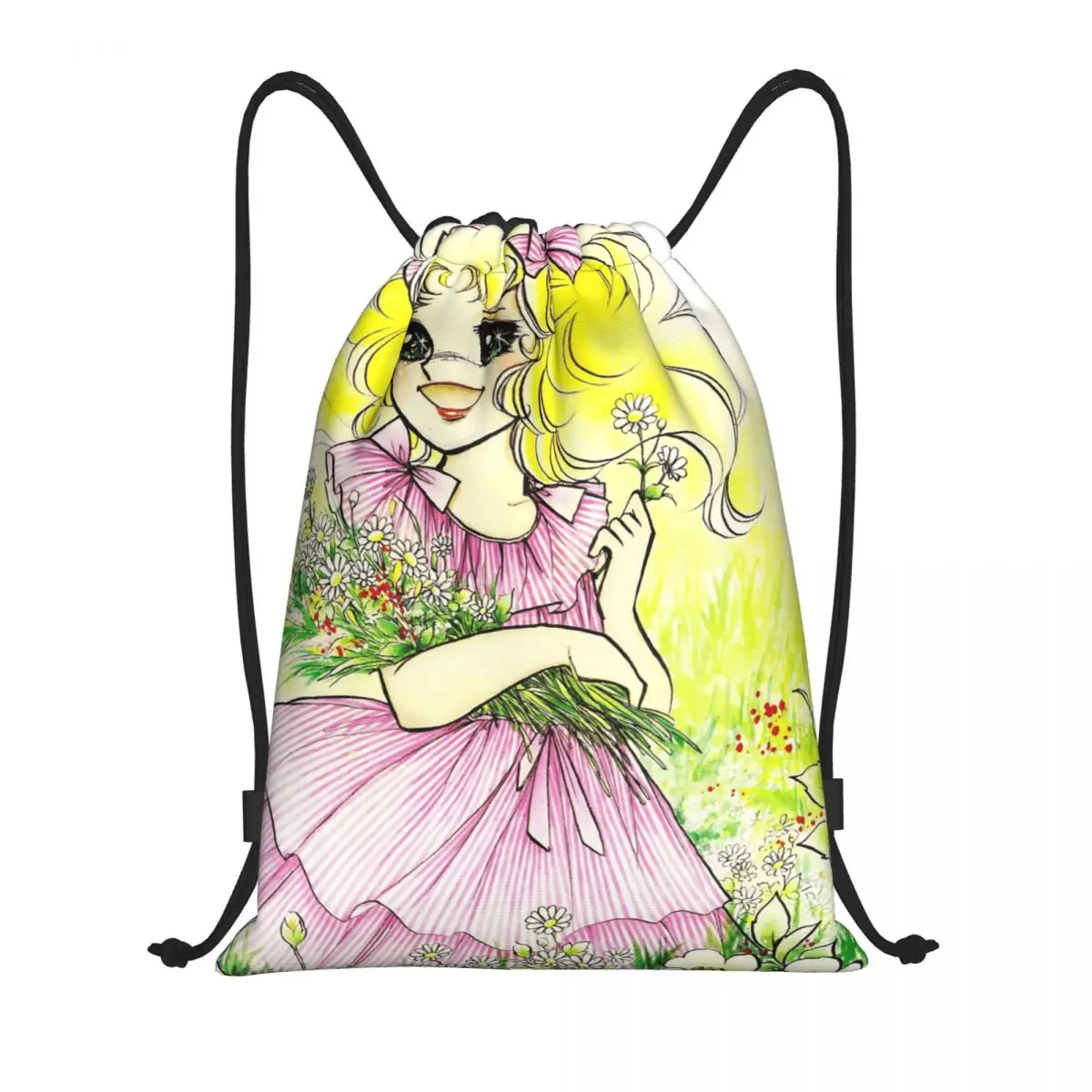 Candy Candy Manga Drawstring Bags Sports Backpack Gym Sackpack String Bag for Exercise