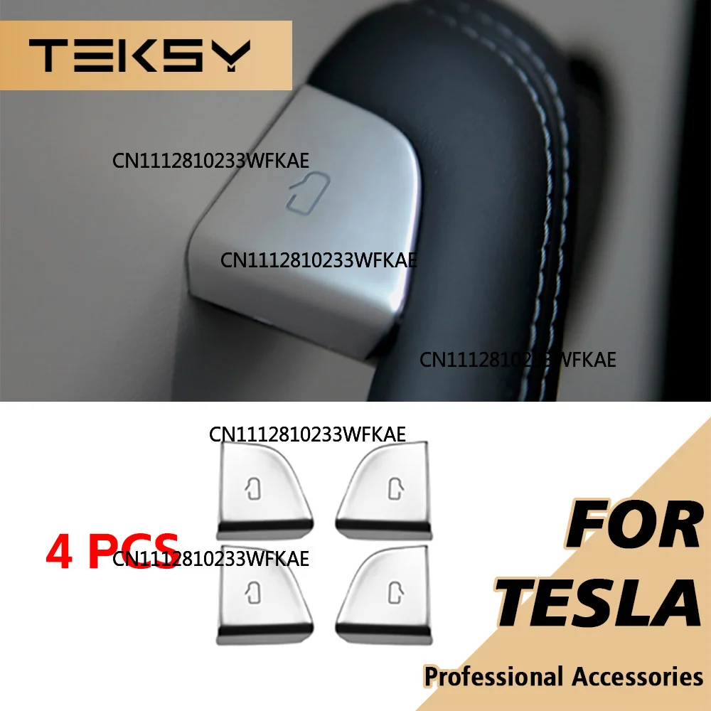 TEKSY For Tesla New Model Y Launch Juniper 2025 and New Model 3 Highland 2026 Door Lock Switch Open Button Cover Protector