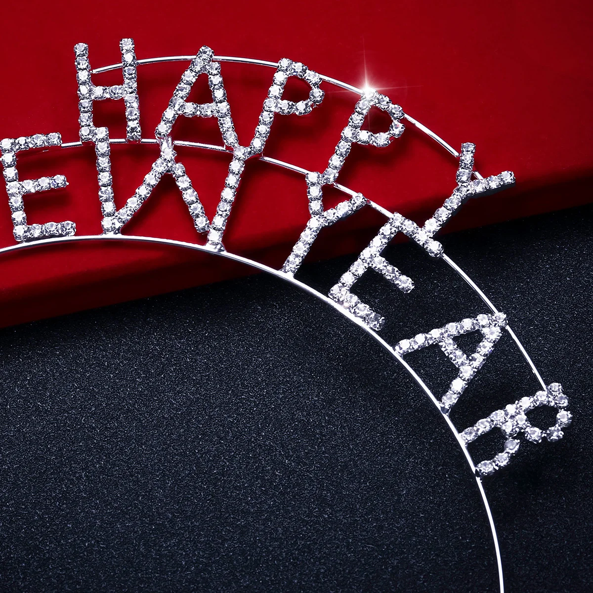 

New Year Rhinestone Headband Clear Crystal Party Hair Accessory For Kids Adults Holiday Celebration Decor Event Supply