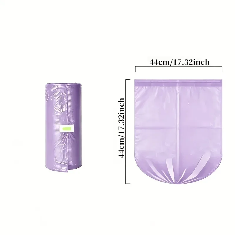 100 Stück/5 Rollen Lila Flachmündige Große Müllbeutel, Gute Belastbarkeit, Geeignet für Haushalt, Küche, Büro, Außenreinigung – Detail 2
