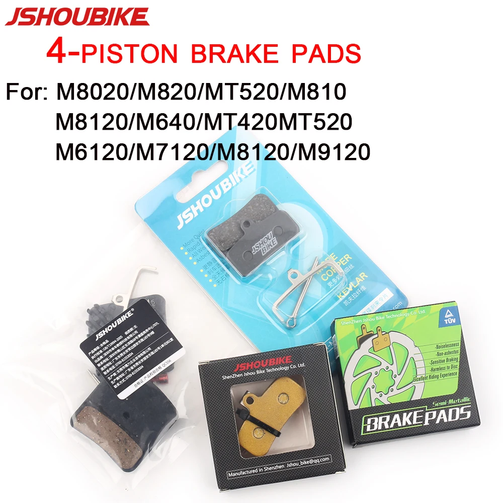 High Quality Mountain Bike Four-Piston Brake Pad Cooling / Metal Brake Pads for Shimano M6120/M7120/M8120/M9120 4 MTB Brake Pads