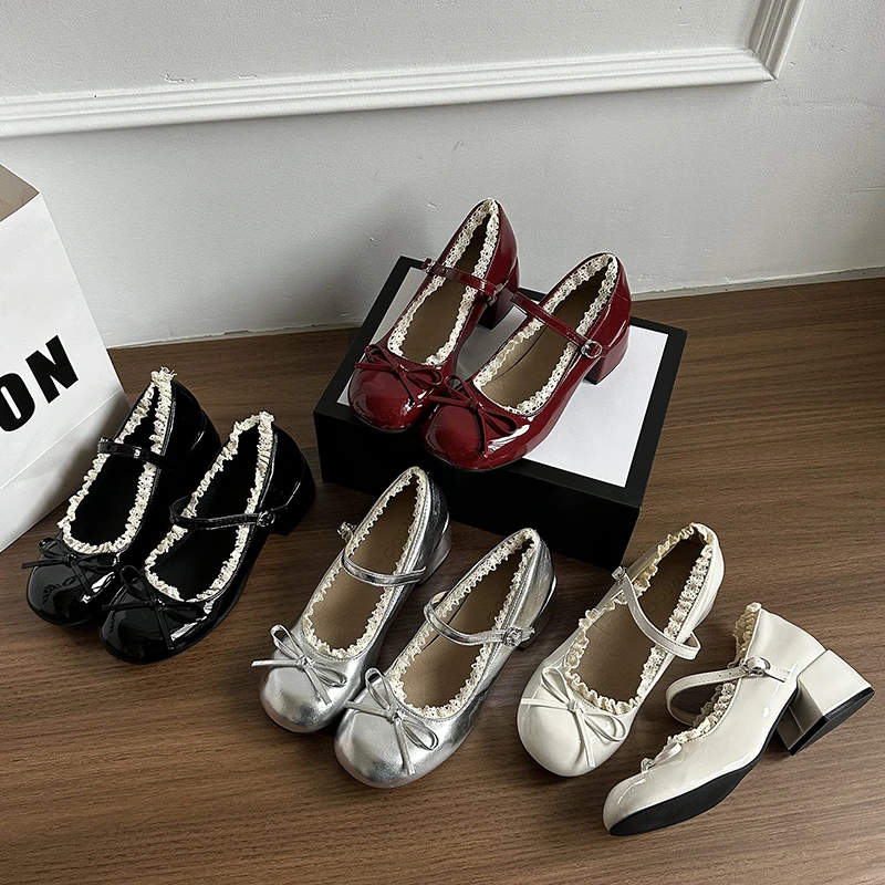 Silver French Ballet Shallow-mouthed High Heels for Women, New Summer Height-increasing Single Shoes with Skirts in 2025