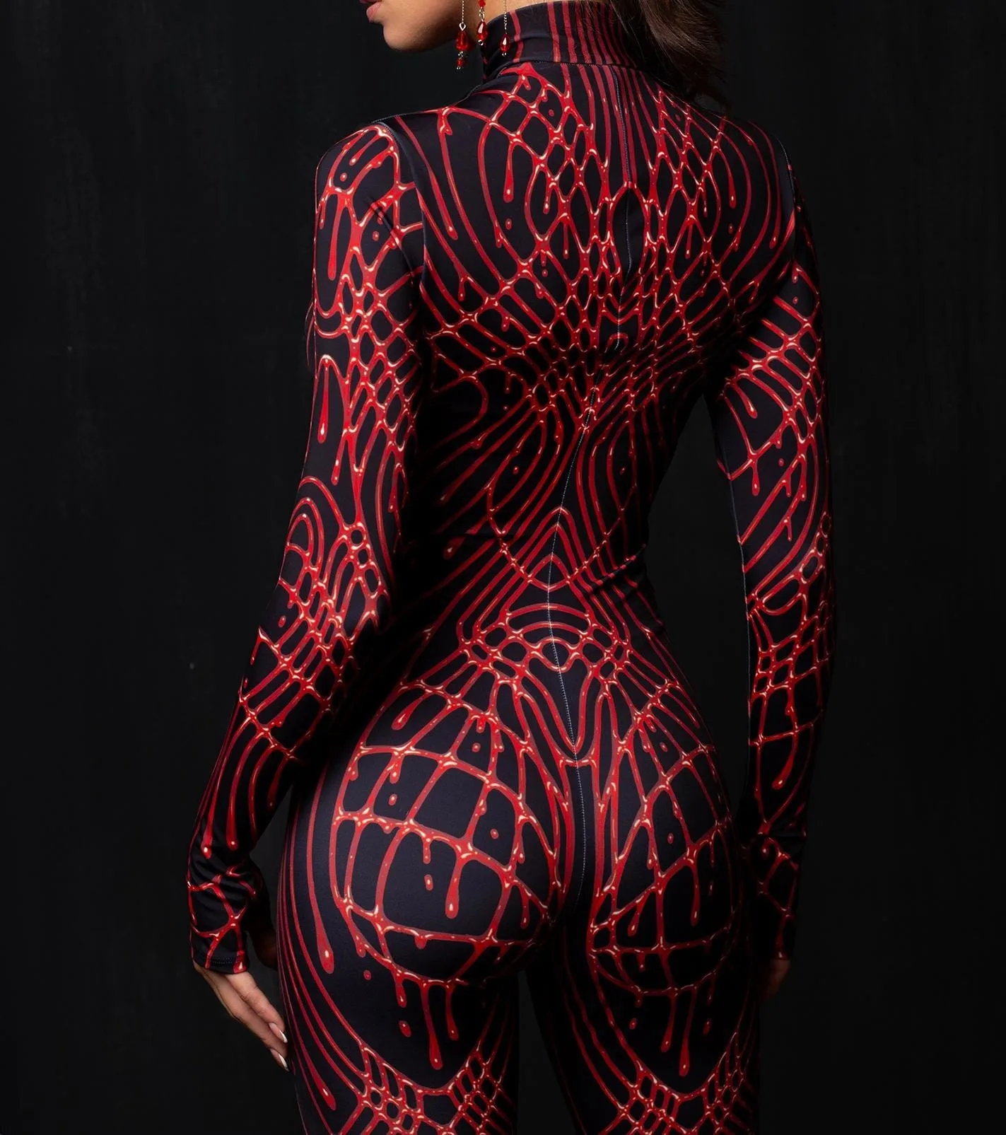 Halloween-Karnevalsparty Aerial Yoga Zentai Damen Enger Gothic Mechanischer Erwachsenen-Futuristischer Technologie-Roboter Cosplay-Jumpsuit – Detail 9