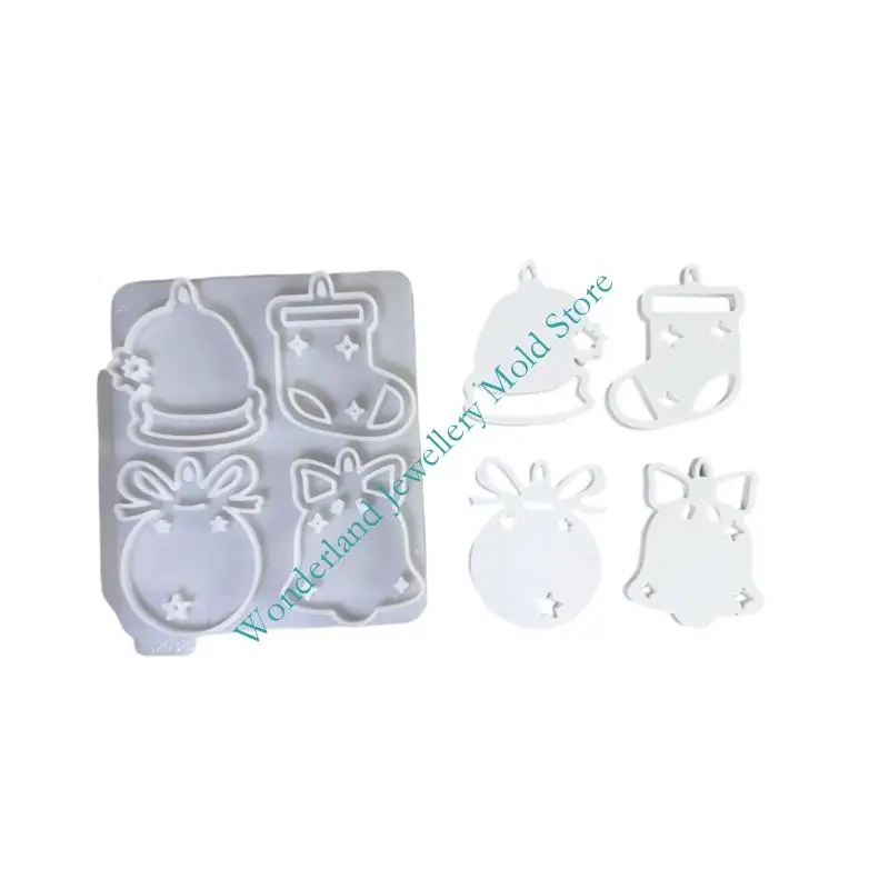 

H7EB Multifuntional Christmas Themed Silicone Moulds for Making Festival Ornaments