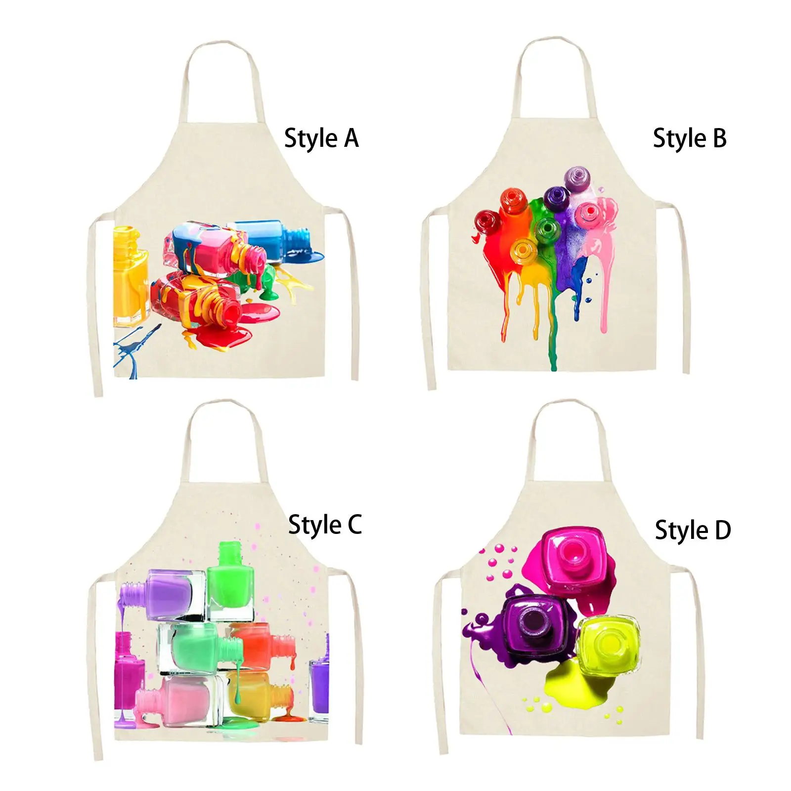 Nail Technician Apron Multipurpose Colorful Bib Apron Commercial Hairstylist