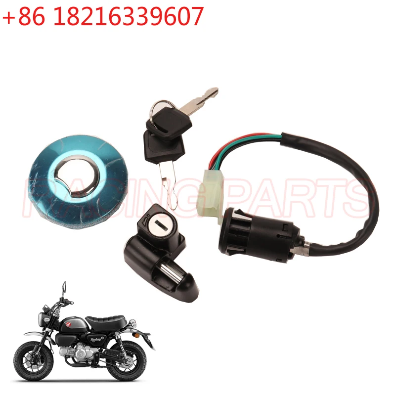 TAO 4 Wire Ignition Switch fuel tank Cap Lock key Kits For honda Monkey Bike Z 50 Z50 Motorbike