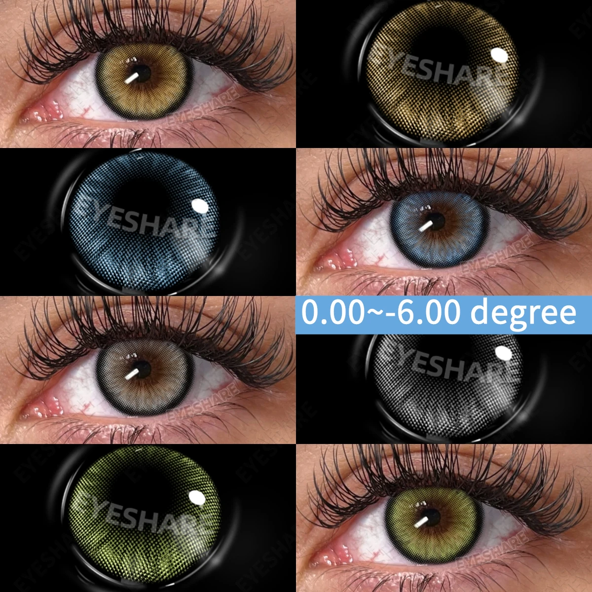 EYESHARE 1 пара линз для близорукости, цветные контактные линзы со степенью, модные сине-серые линзы, контактные линзы с коричневыми глазами, высококачественные линзы