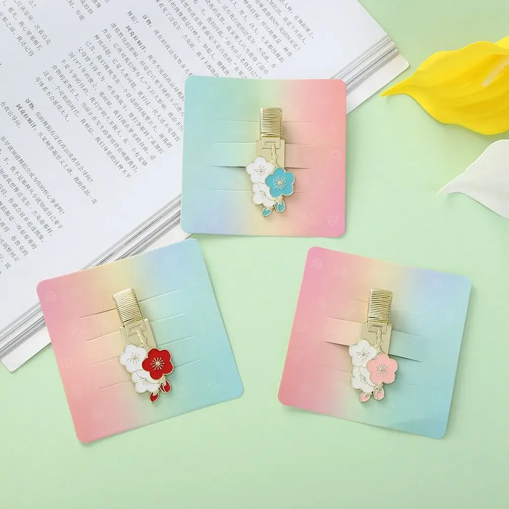 

Металлический держатель для ручек в форме цветка вишни, портативный зажим для блокнота, пружинные клипсы для ручек, зажим для фиксации бумаги, креативная закладка, аксессуары для ручек