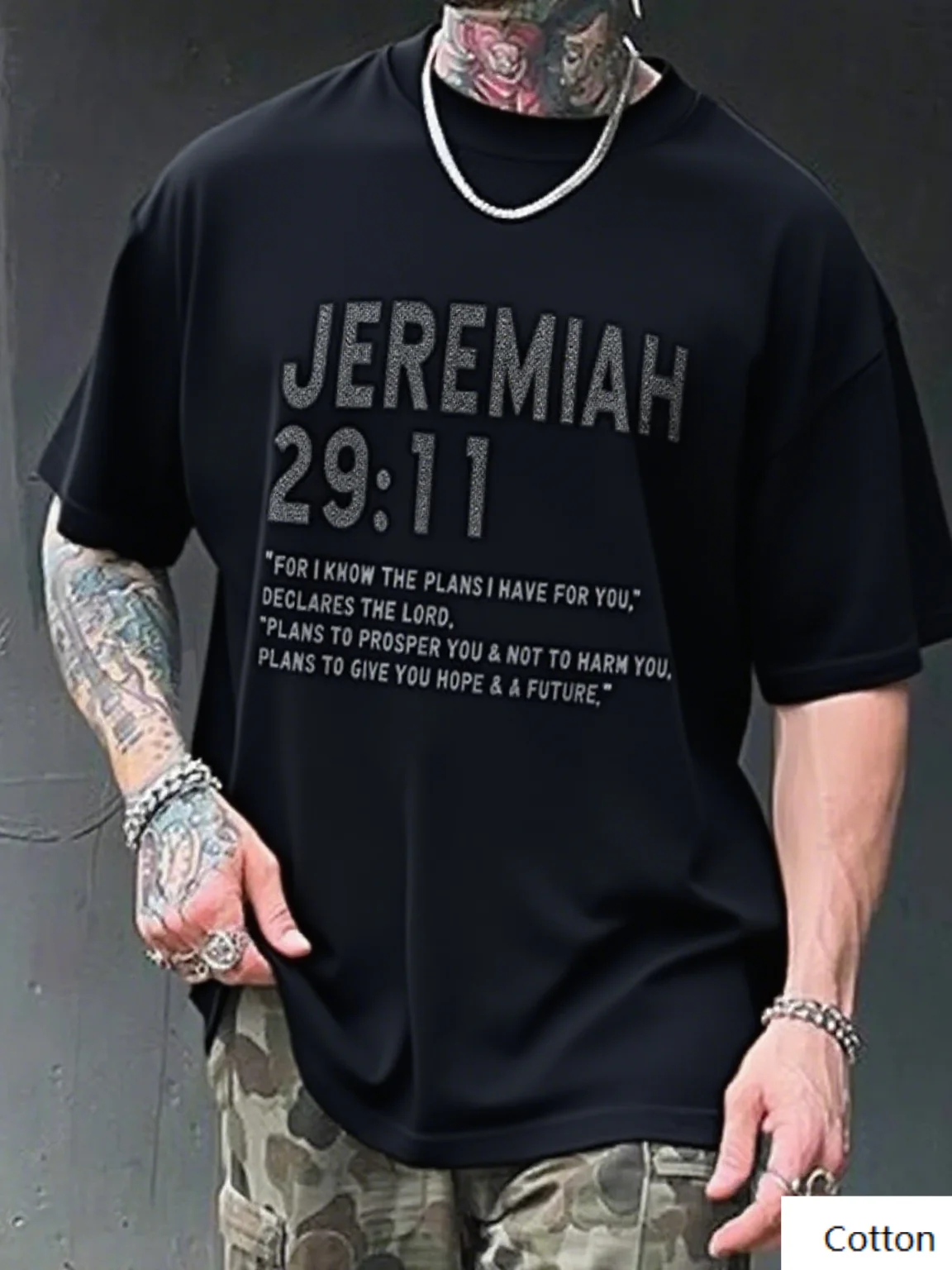 

Cotton T Shirt with Jeremiah 2911 Verse Uplifting Christian Style Trendy Printed Brand Pure Cotton T-shirt Short Sleeve Unisex