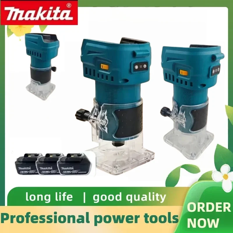 

Makita 18V Lithium Brushless Cordless Trimmer Portable Rechargeable Wood Edge Trimming Woodworking Power Tool