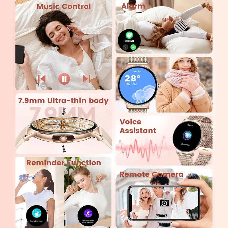 2025 New For Huawei Xiaomi Smart Watch Blood Oxygen Health Monitor Bluetooth Call Sports Fitness Waterproof Smartwatch Men Women