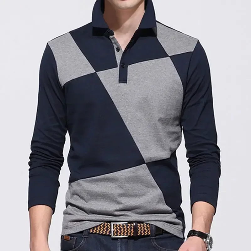 Pullovers Tight Polo T Shirt for Men Business Formal Slim Fit Long Sleeve Man Sweatshirt Streetwear Clothes Designer Y2k JJ1102