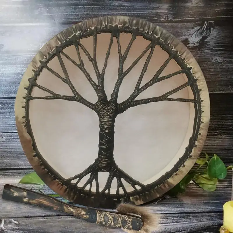 Leather Shaman Durm Musical Percussion Instrument Decoration Leather Hand Drum For Music Lovers Sound Healing Tool 