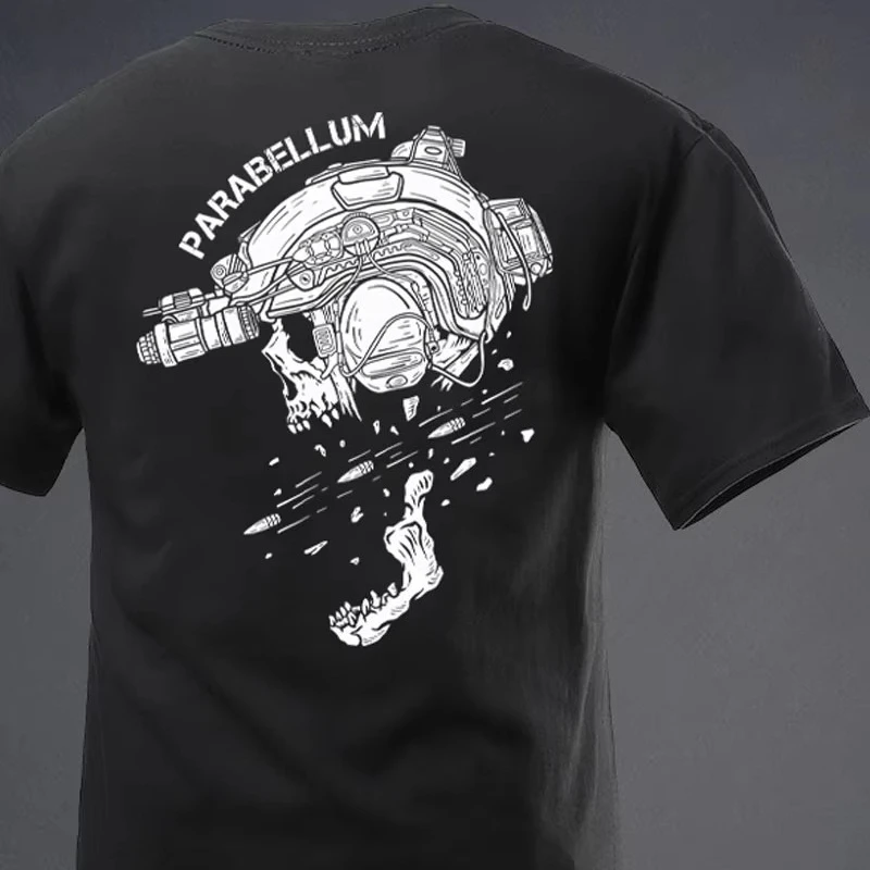 تي شيرتات عصرية من The Fired Bullet ملابس خروج 100% قطن فضفاضة قابلة للتنفس تي شيرت عسكري #2